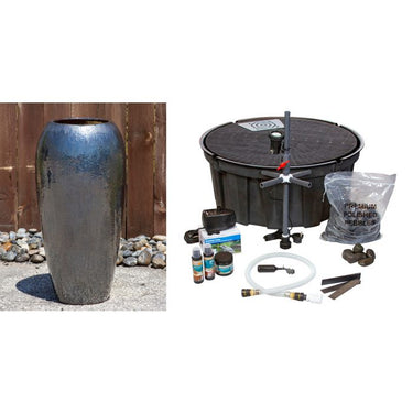 One of a Kind FNT3925 Ceramic Vase Complete Fountain Kit Vase Fountain Blue Thumb